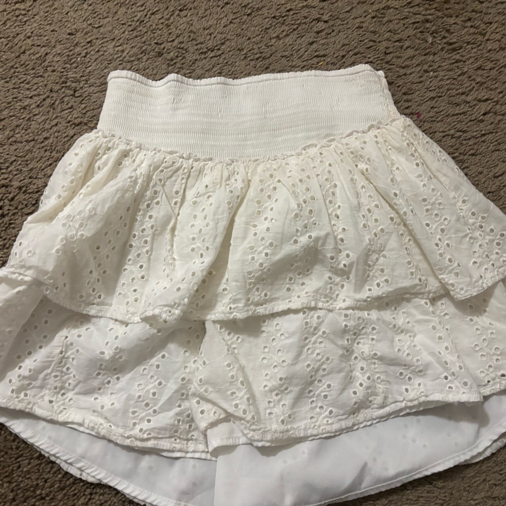 Elegant White Eyelet Skirt